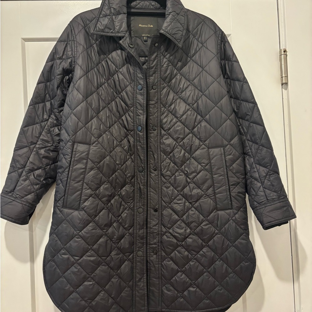 Massimo Dutti black nylon quilted jacket generous small - Picture 2 of 8